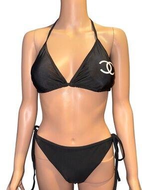 Black Logo Triangle Bikini Set